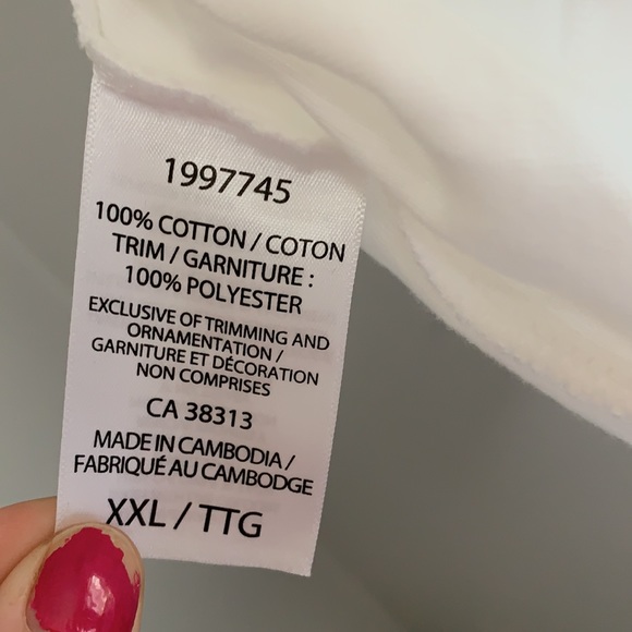 (2/$20) Bleu Gray XXL White Lace T-Shirt - Picture 3 of 3